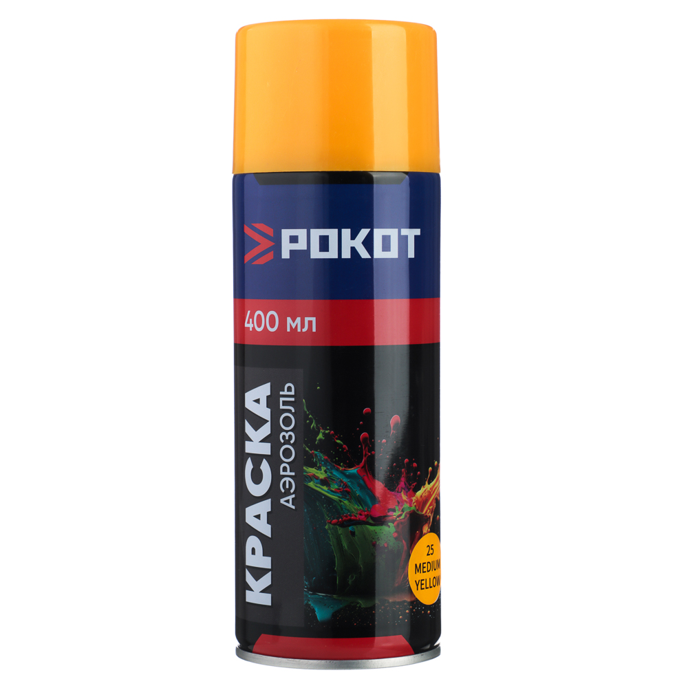 РОКОТ Краска аэрозоль 400мл, желтая 06(9001/25) - #1