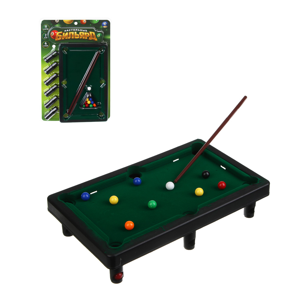 Игра настольный бильярд, 31х18,5см, пластик - #1