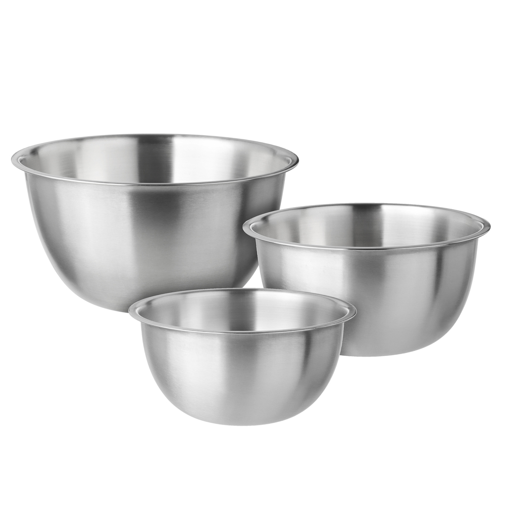 SATOSHI Набор салатников глубоких 3пр, 19-21-23см, 1500-2200-3000мл, нерж.сталь - #1