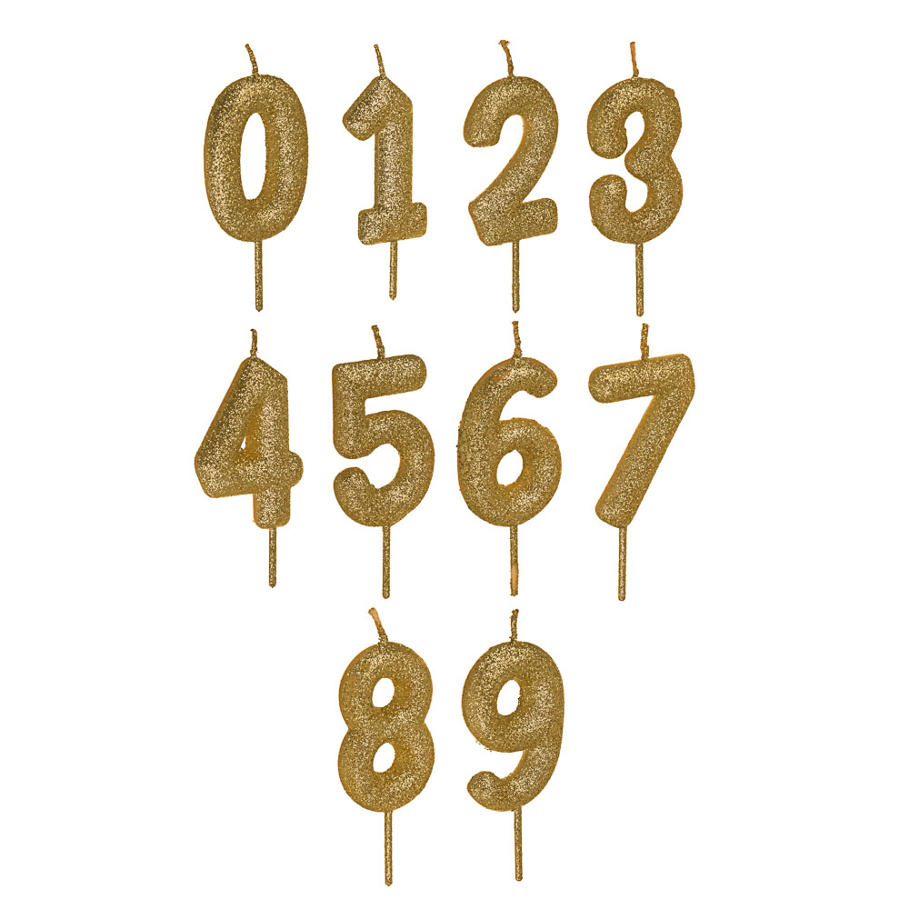 Свеча для торта - цифра тм Fntastic, глиттер, 11 см, (0-9) арт 1 - #1