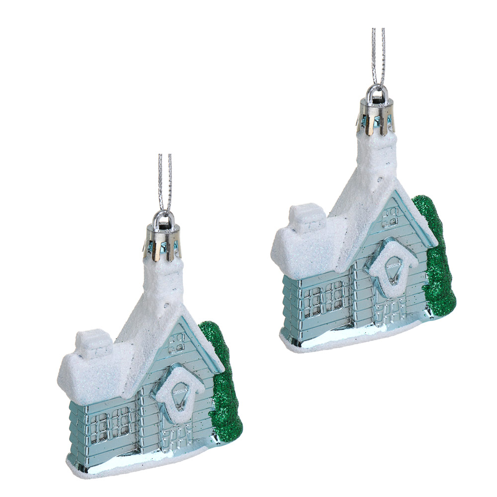 СНОУ БУМ Набор декоративных украшений "Домик" 2шт, 6x2x8см, пластик - #1