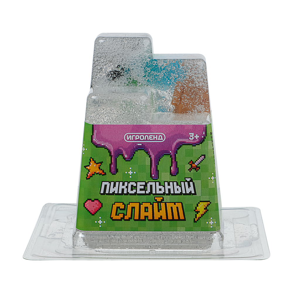 ИГРОЛЕНД Игрушка для детей из полимерных пластичных масс, "Пиксельный Слайм" 150 мл, с фиг., 4 диз. - #8