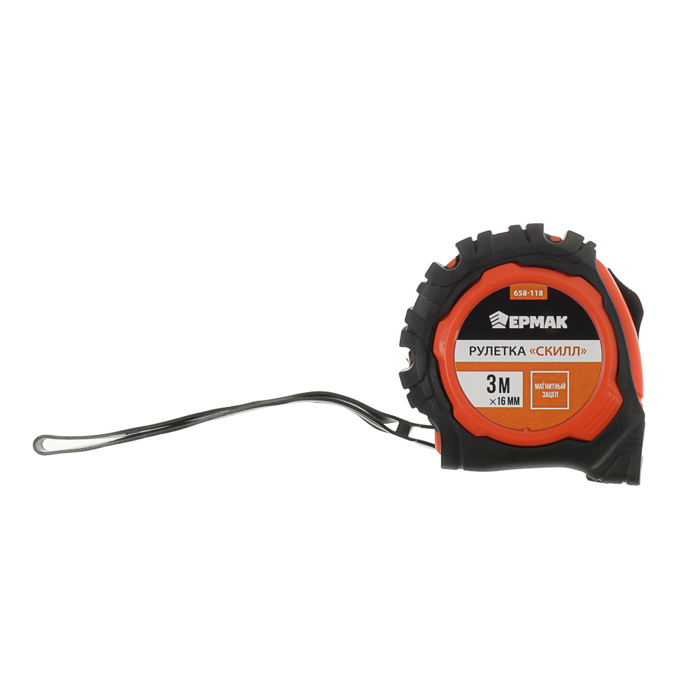 ЕРМАК Рулетка "СКИЛЛ", 3м х 16мм, 2х-сторонний зацеп + магнит, корпус ABS+TPR - #3