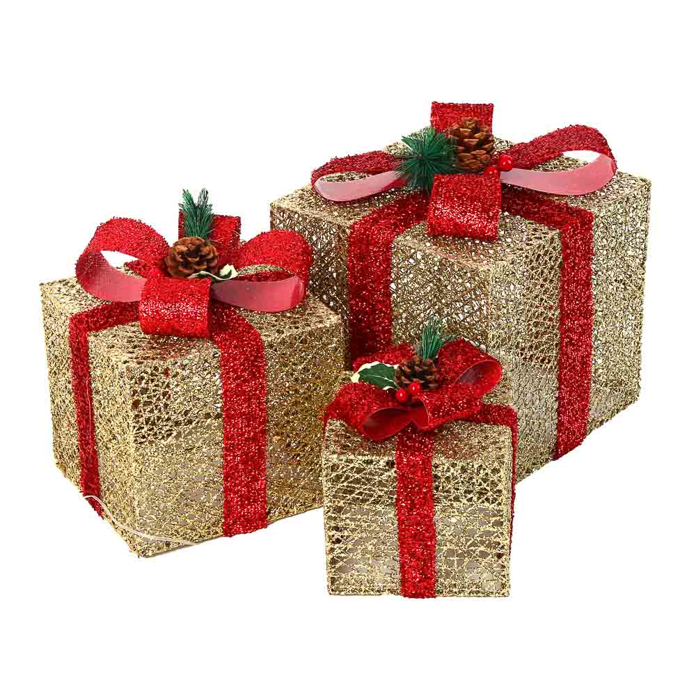 СНОУ БУМ Подарок, 60 LED, шампань, постоянное свечение, 3 шт в наборе - #3