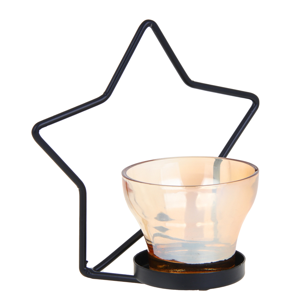 Подсвечник металлический со стеклянной чашей, 13х5,5х12 см - #2