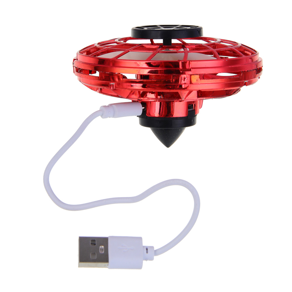ИГРОЛЕНД Игрушка "Летающая тарелка", 11,5х11,5х5 см, свет, USB, 90 mAh, 3.7V, ABS, 4 дизайна - #8