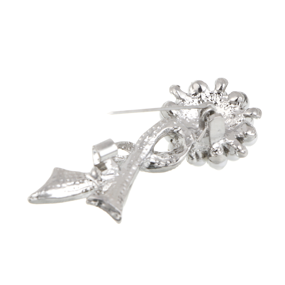 Брошь полумесяц, цветок, сплав, БЖ25-27 - #5