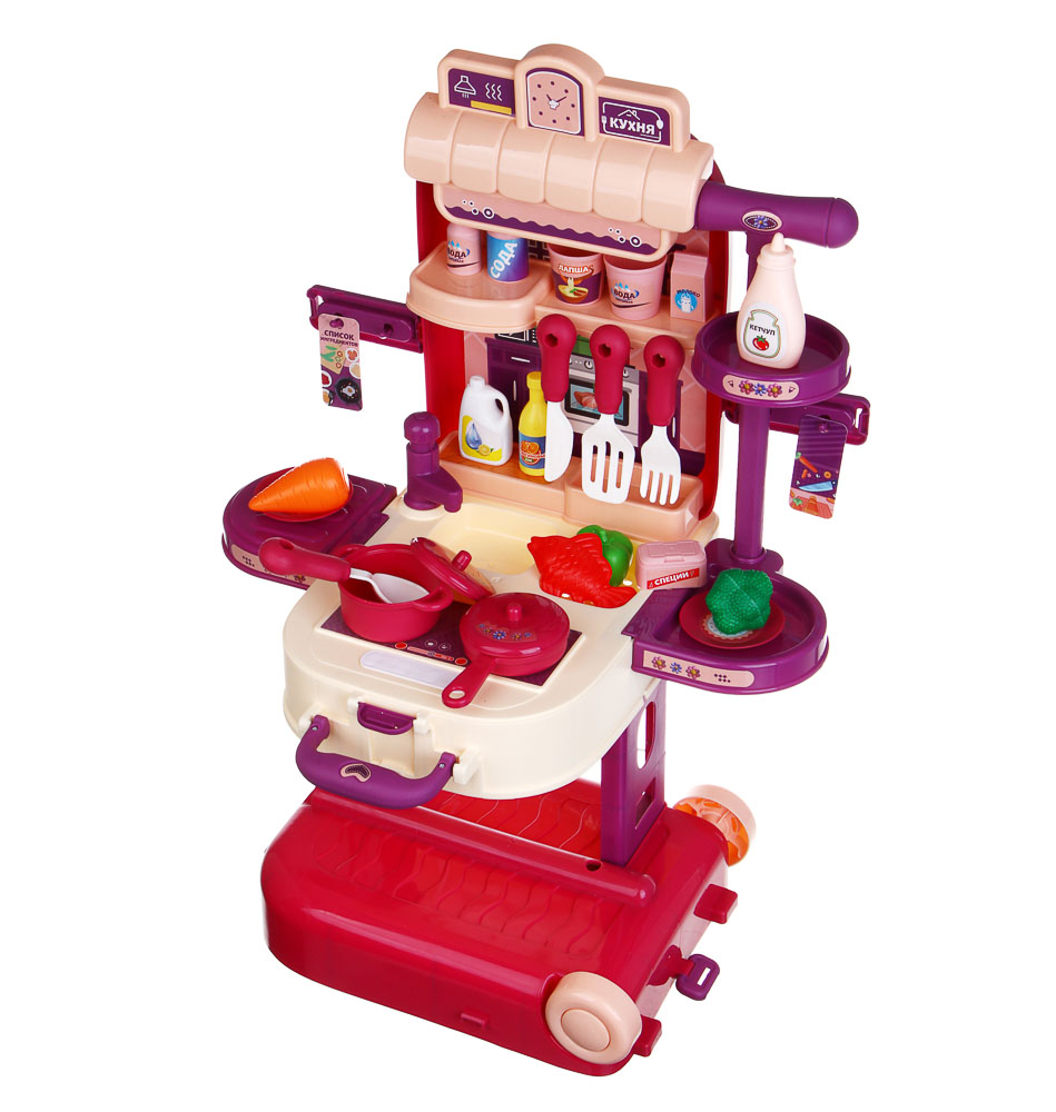 ИГРОЛЕНД Игровой набор "Кухня в чемодане", на колесах, PP, картон, 22х15,5х31 см - #5