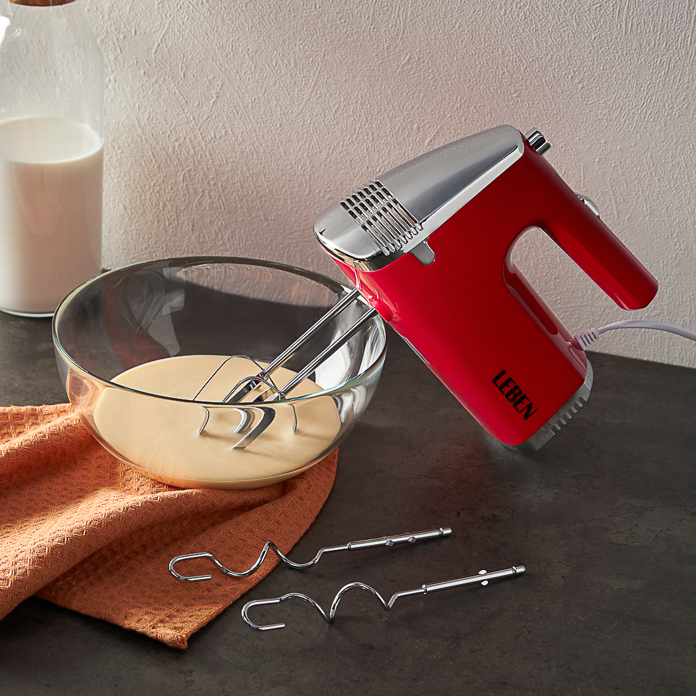 LEBEN Миксер электрический 200 Вт, 5 скоростей, бордо - #10