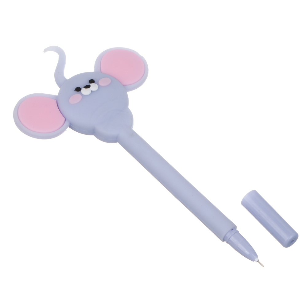Ручка гелевая синяя "Мышки", силиконовый корпус, 4 вида, шоу-бокс - #2