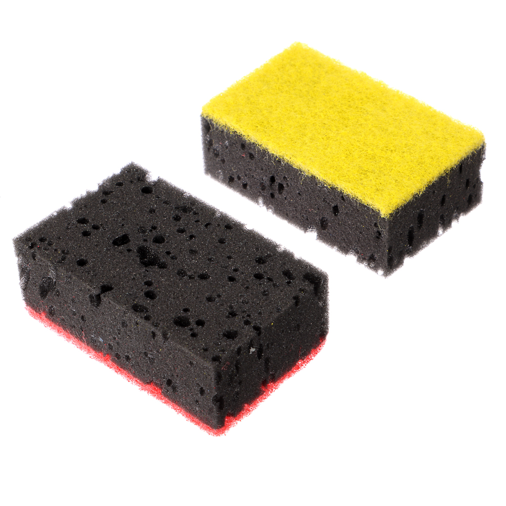 VETTA Набор губок для мытья посуды BLACK, 4 шт, 10,7х6,5x4 см, цветной абразив - #2