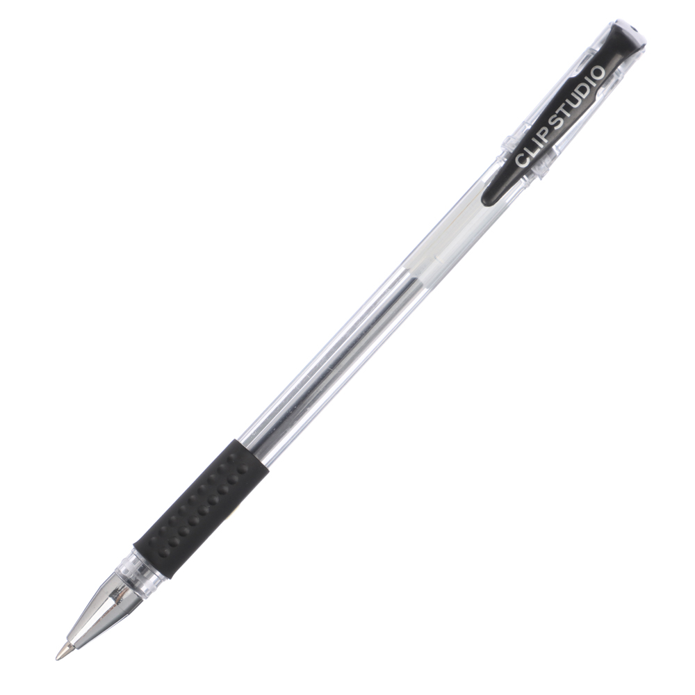 Ручка гелевая ClipStudio с резиновым держателем 0,5мм, черная - #2