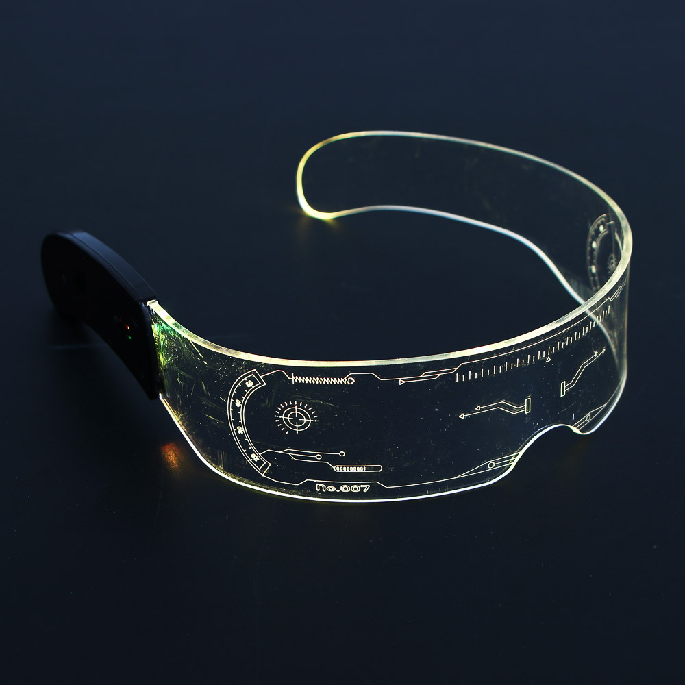 СНОУ БУМ Очки светящиеся неоновые LED, ширина 14см, 1 контроллер, 1хCR2032, акрил, 17 режимов - #6