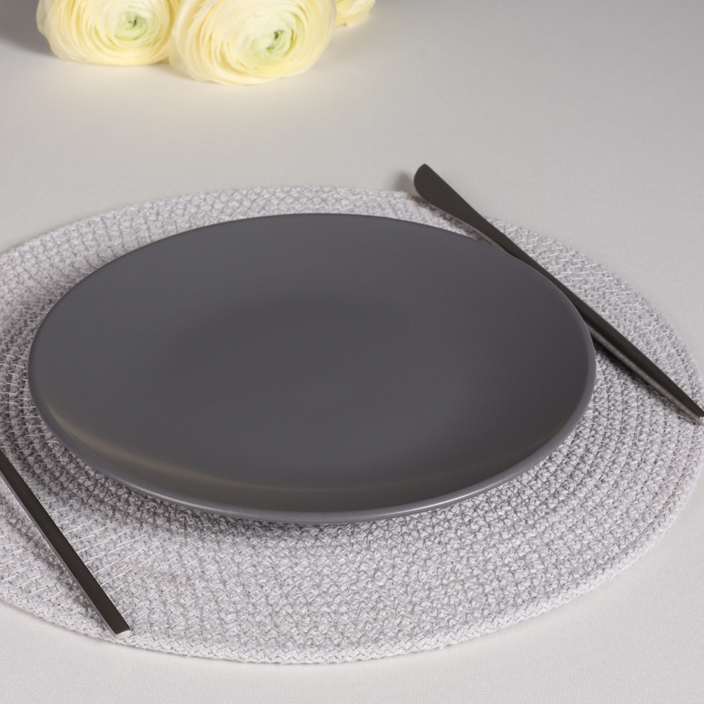 MILLIMI Тарелка десертная 20х2.5см, керамика, графит - #7