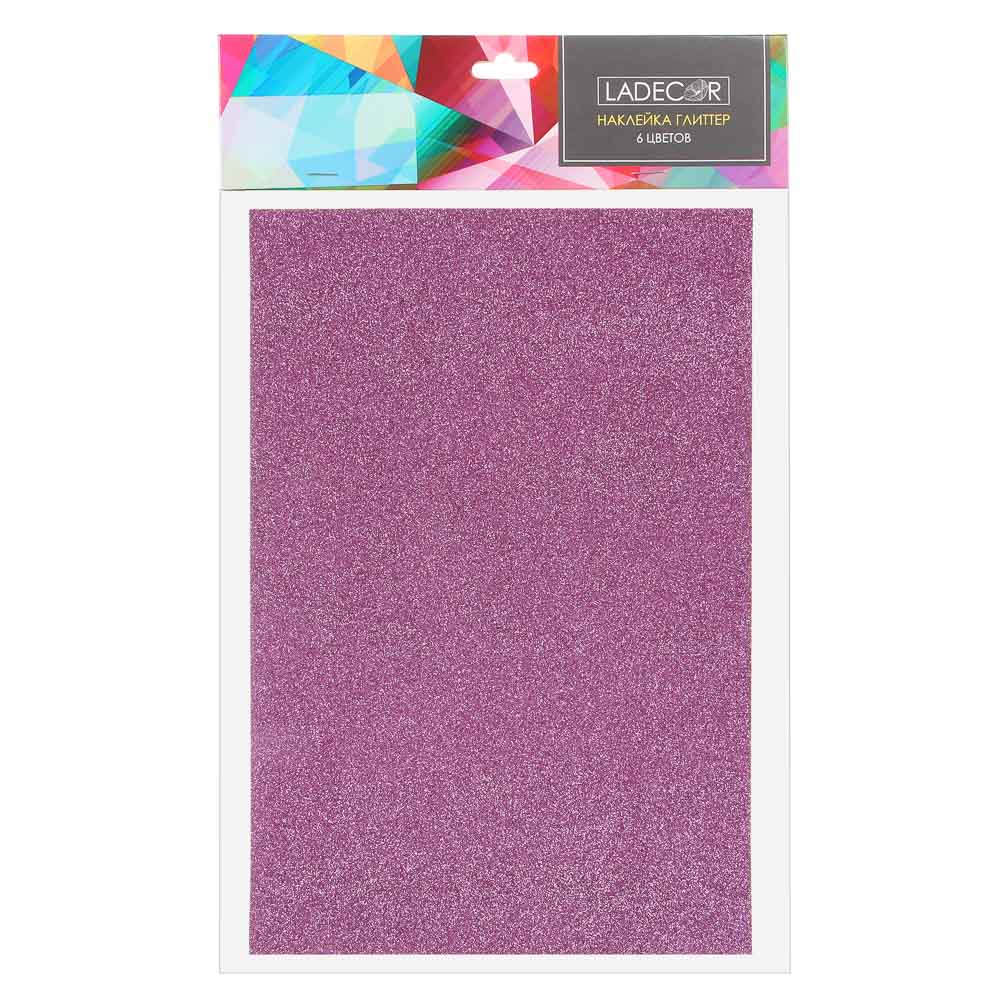 LADECOR Наклейка глиттер, 20х30см (22х36 см), ПЕВА, 6 цветов - #3