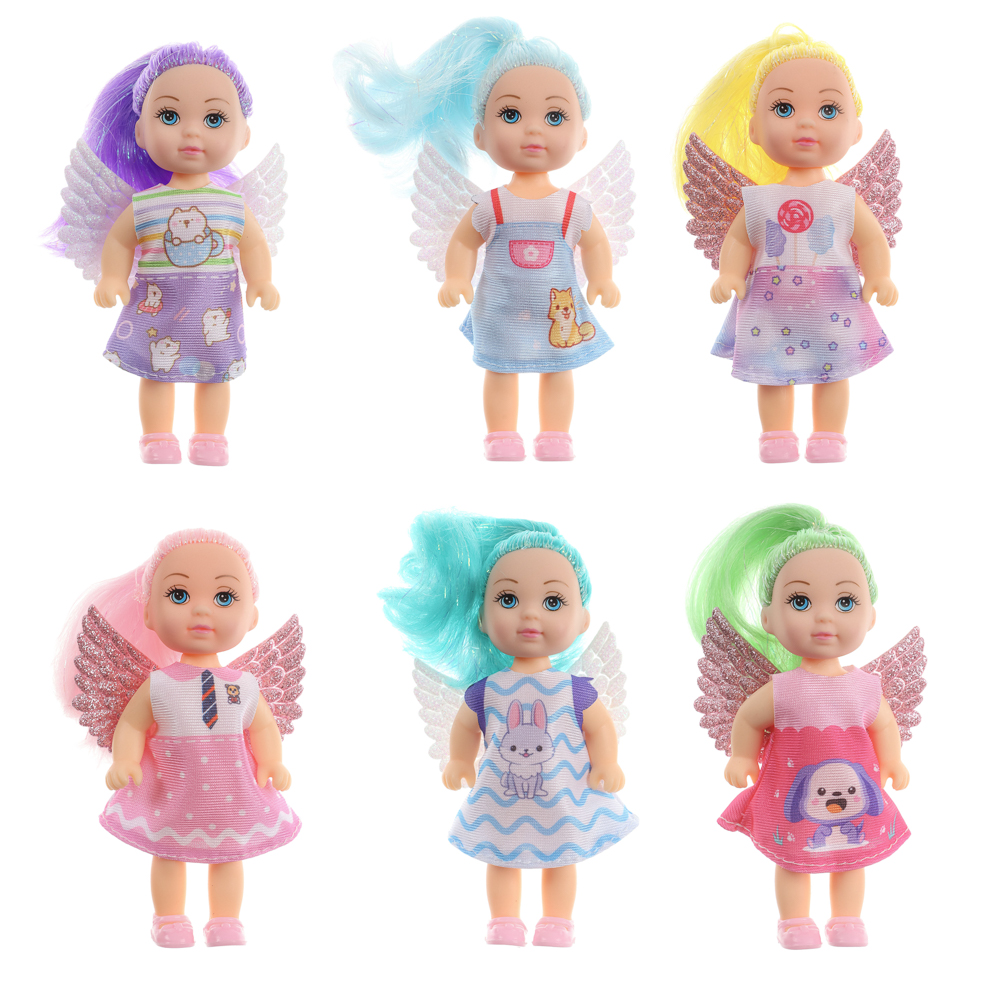 ИГРОЛЕНД Кукла с крылышками и цветн.волосами, 11 см, ABS, PVC, полиэстер, 13,5х4,5х18 см, 6 дизайнов - #1
