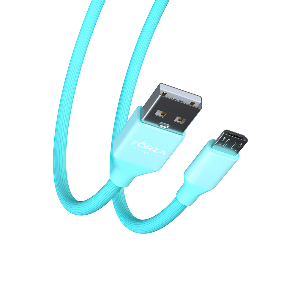 FORZA Кабель для зарядки Лето Micro USB, 1м, 2А, прорезиненный, 4 цвета, пакет - #5