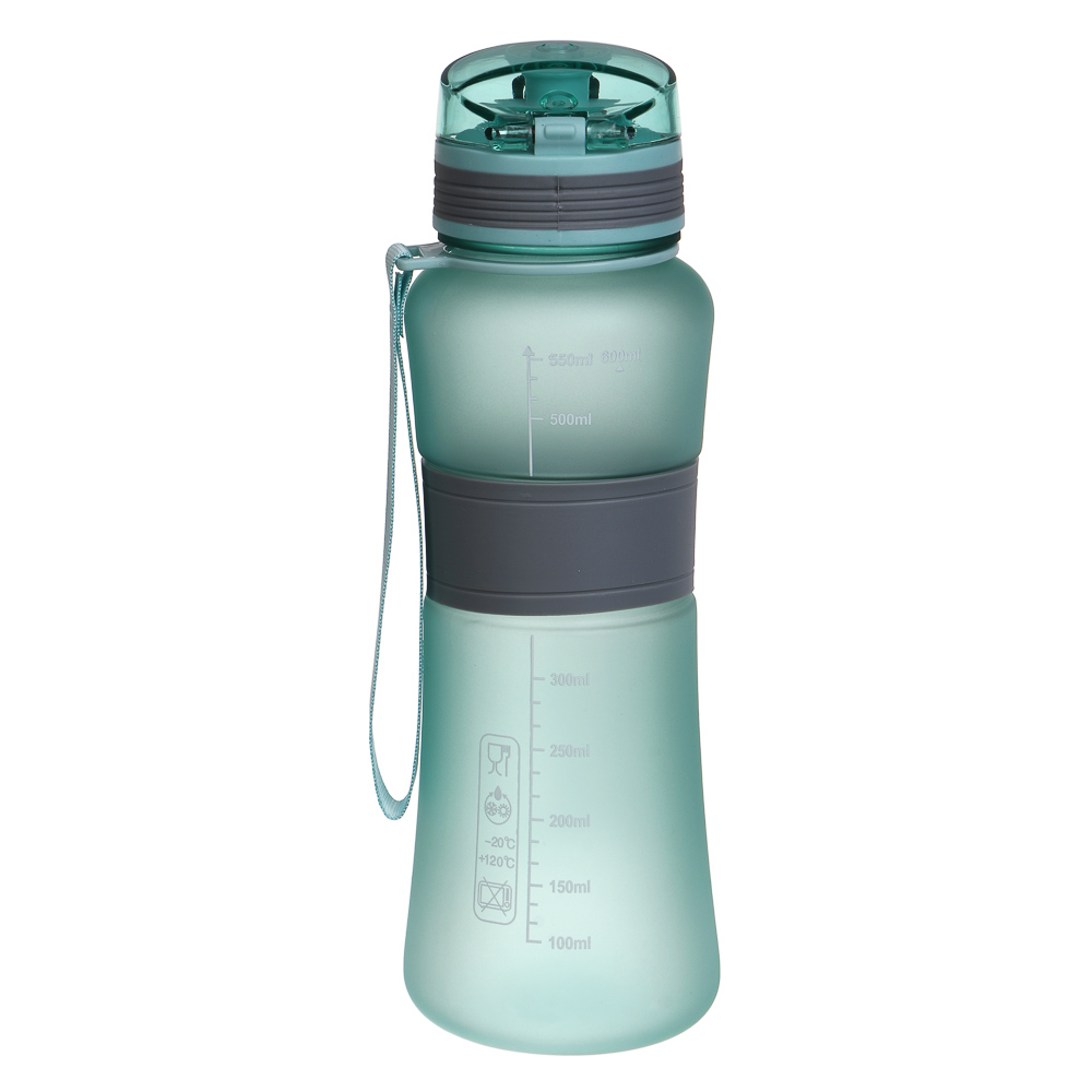 SILAPRO MAX Бутылка спортивная с замком, EGGSHELL BLUE-ULTIMATE GREY, 600мл, РС, силикон - #7