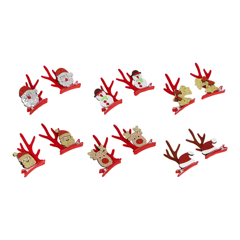 Заколка для волос 2 шт, тм ЮНИLOOK, 7-4,8см, металл, полимер, 6 дизайнов, #2 - #1