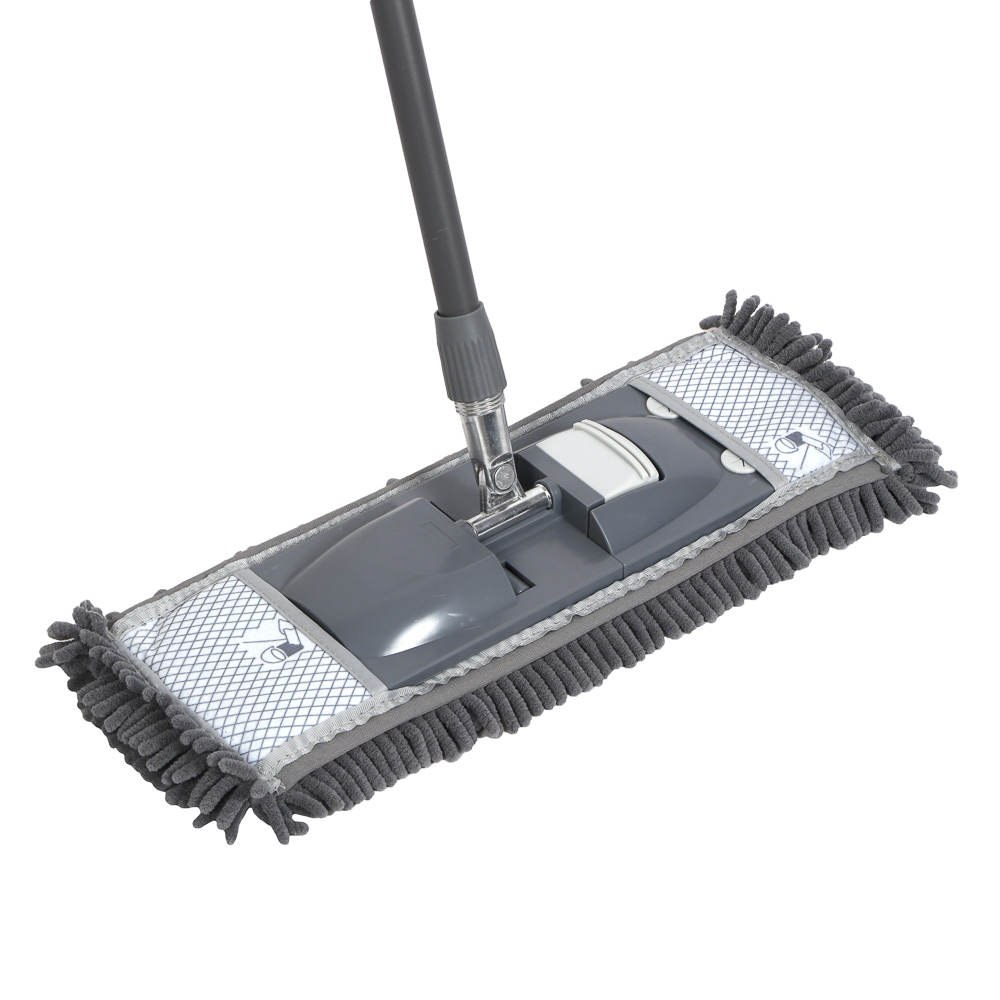 Швабра со сменной насадкой тм VETTA Премиум Грей, телеск. ручка 83-126см, микрофиб. 44x15см, шенилл - #5