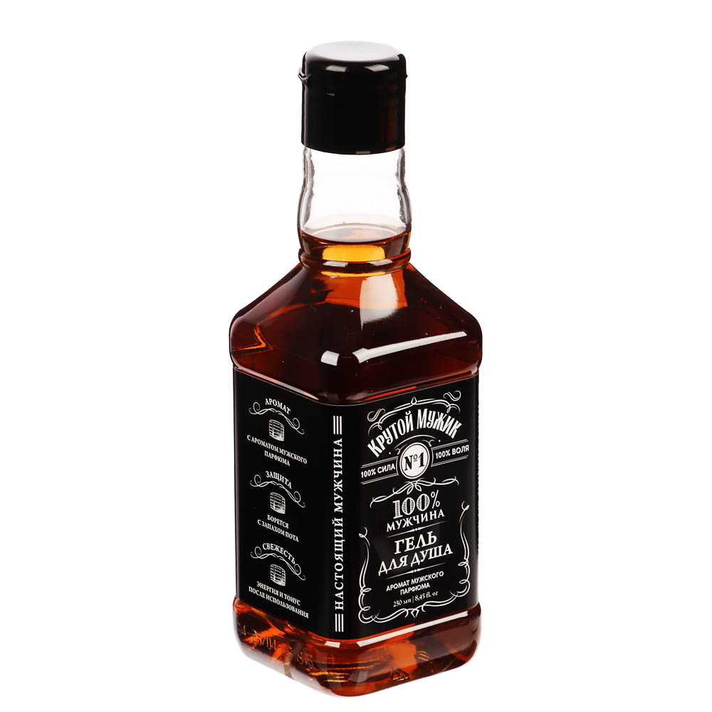 Гель для душа мужской "Крутой мужик"/"На удачу",парфюмированный,флакон виски,250мл - #3