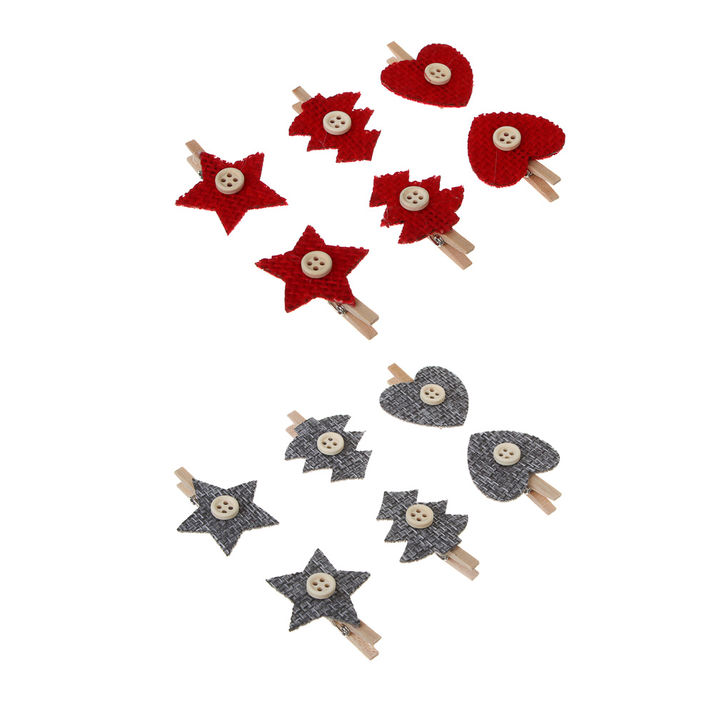 СНОУ БУМ Сувенир Украшение декоративное, прищепки 12х14см, дерево, 2 вида - #1