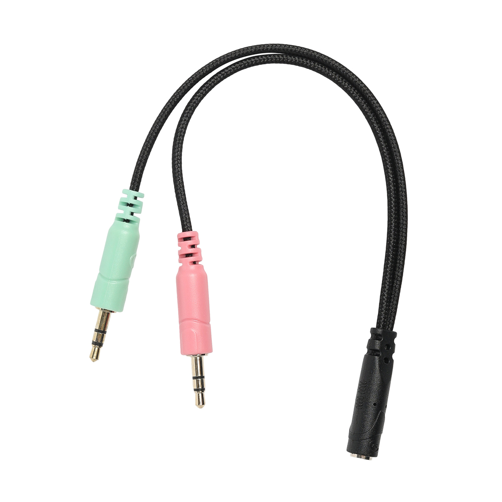 BY Наушники проводные с микрофоном игровые 3.5мм адаптер 3.5мм 4pin-SPK+MIC 2,2 м - #11