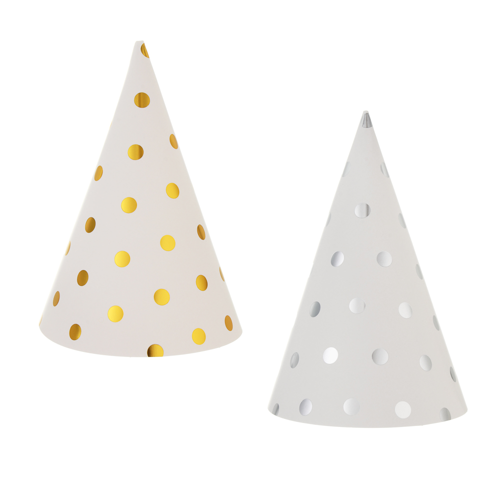 Fntastic Набор колпаков для вечеринки, 6 шт, диаметр 20 см, бумага, 2 дизайна - #1