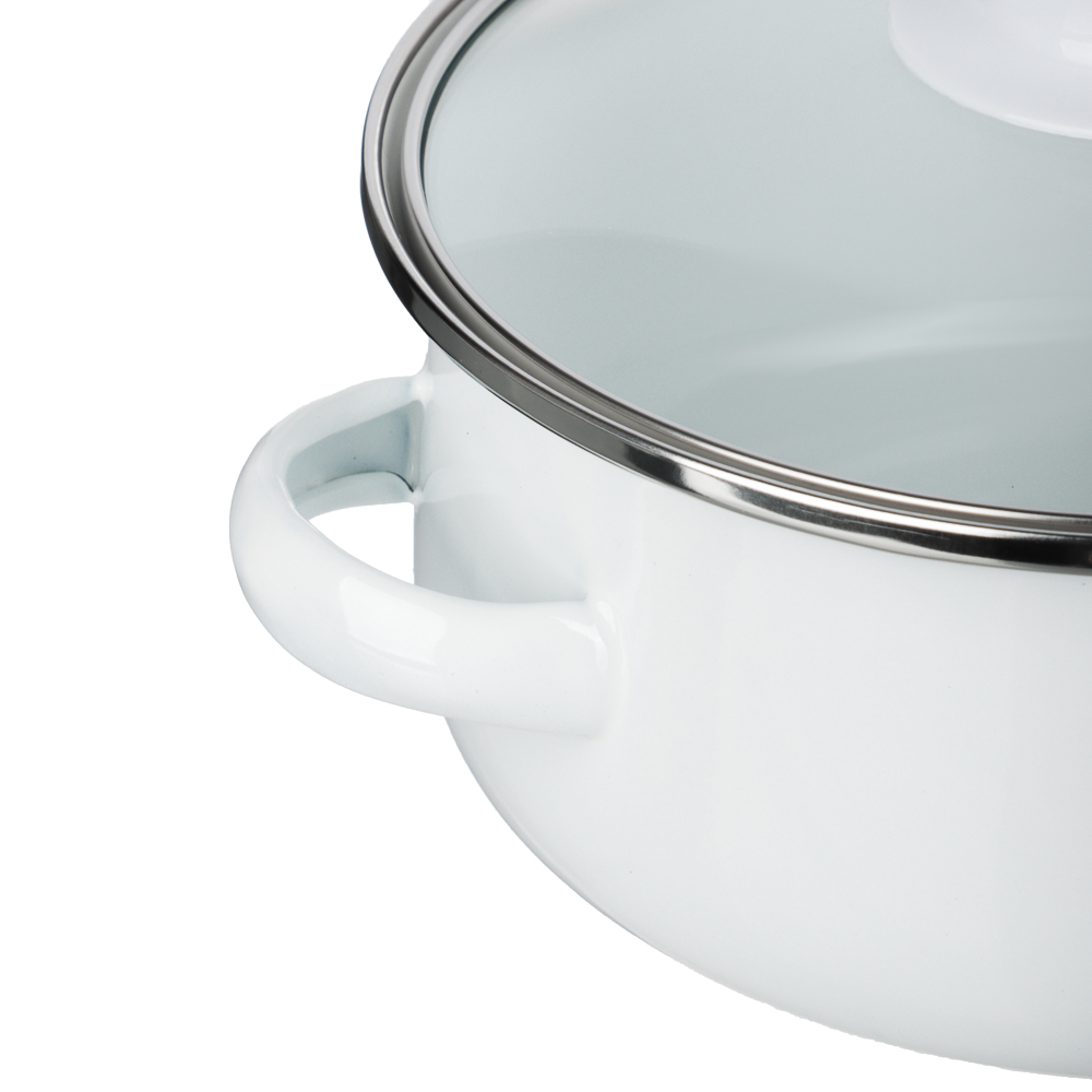 Набор эмалированных кастрюль со стекл. крышками, 4пр. (18/24см, 1,5/4л) "Овощной микс", индукция - #2