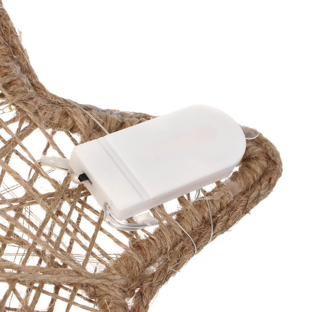 Украшение новогоднее светодиодное "Звезда", 21x1x21 см, веревка, металл, LED - #5