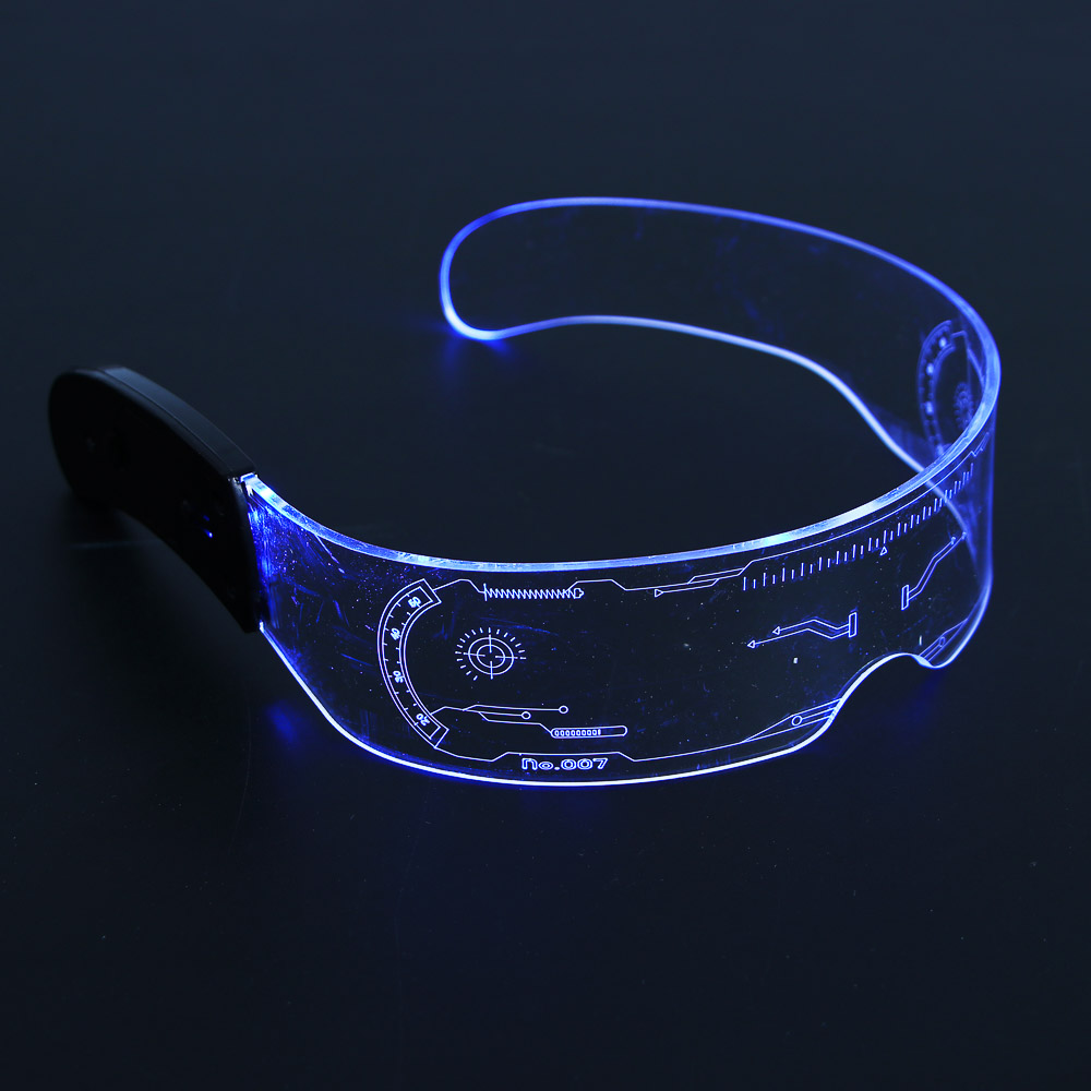 СНОУ БУМ Очки светящиеся неоновые LED, ширина 14см, 1 контроллер, 1хCR2032, акрил, 17 режимов - #7