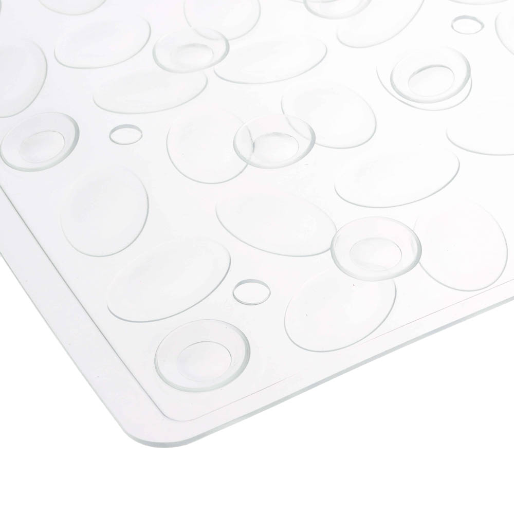 Коврик противоскользящий в ванную Галька, ПВХ, 68смх36см, прозрачный - #2