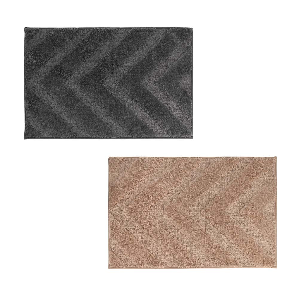 Коврик для ванной комнаты тм VETTA Plaza, махровый жаккард 100+800+700г/м² тп-основа, 80х50см, 2 цв. - #1