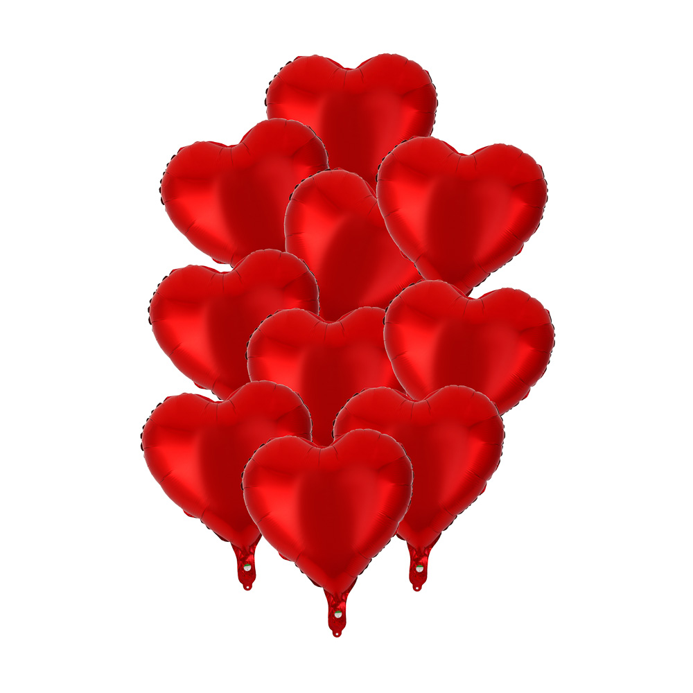 Набор воздушных шаров тм Fntastic "Сердечки" 46 см, 10 шт, фольгированные, 2 вида - #2