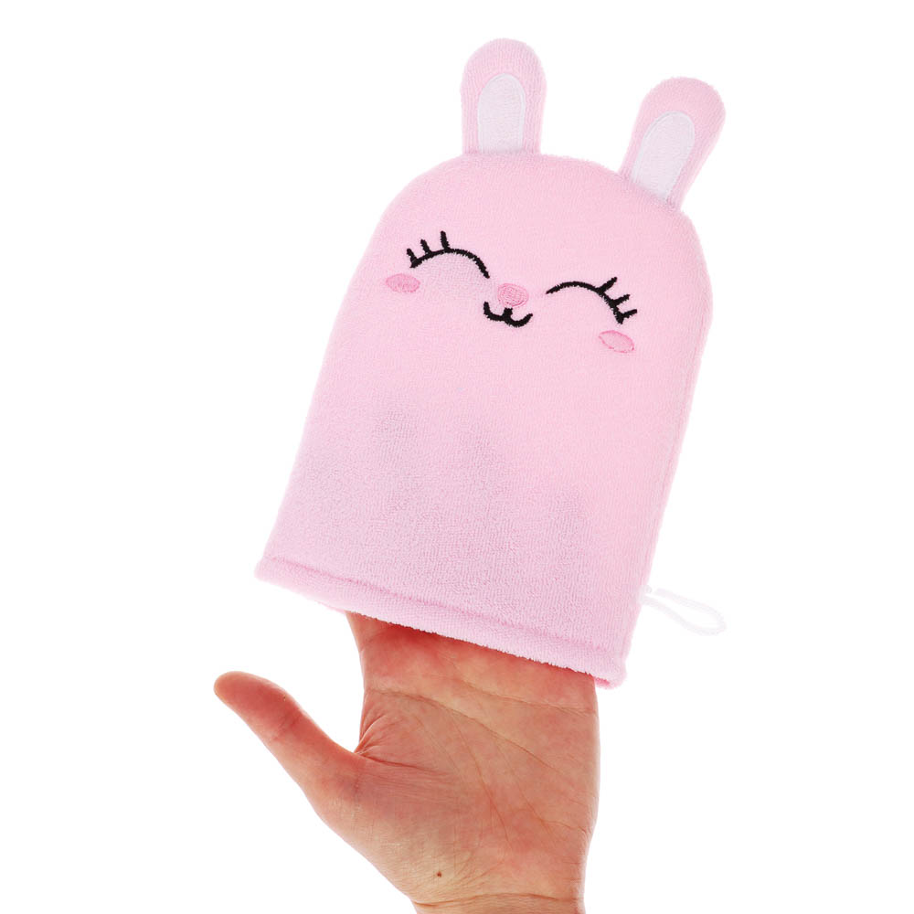 ЮL Мочалка рукавичка для ванны и душа в виде зверюшек, полиэстер, 18х13см, 3 дизайна, МС24-08 - #5