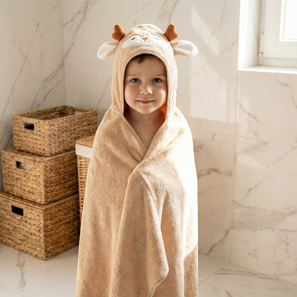 PROVANCE Полотенце-пончо махровое с капюшоном 80%ПЭ, 20% полиамид, 105х105см, 280гр/м, 3 дизайна - #7