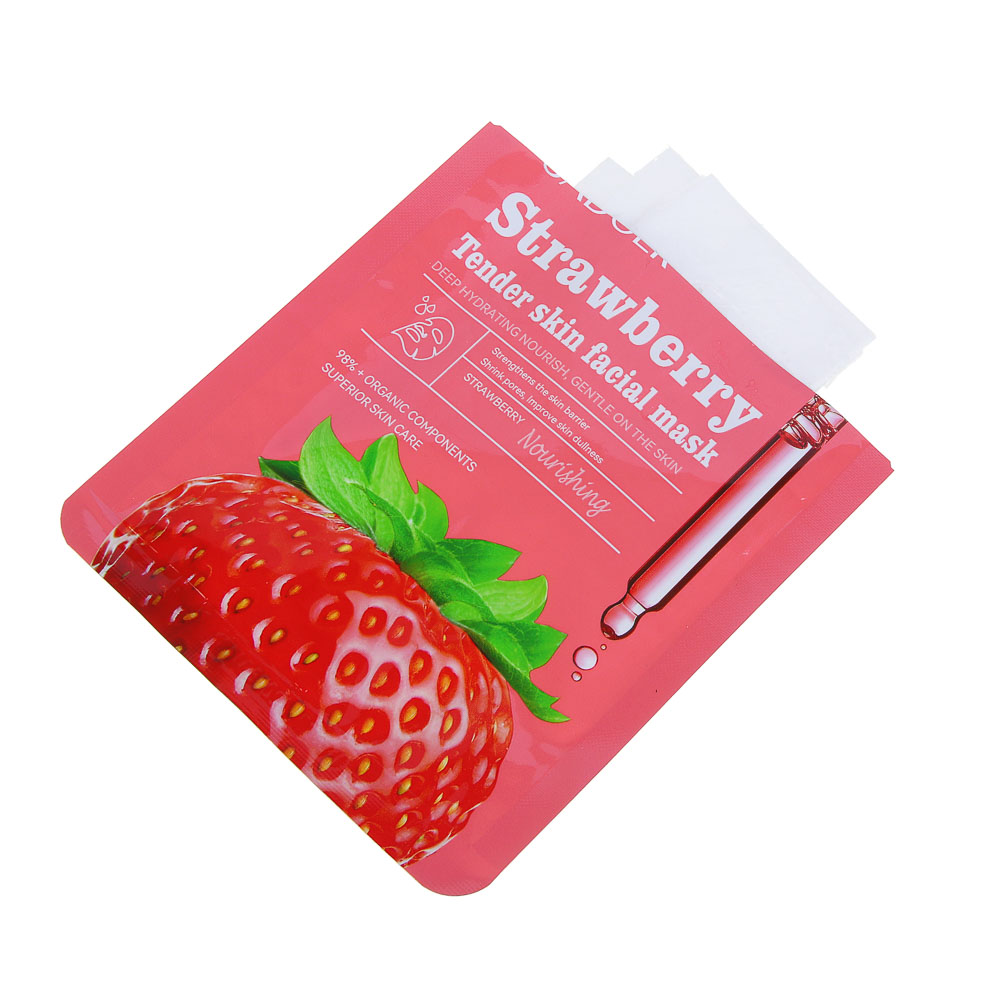 SADOER Маска тканевая увлажняющая, 25 гр, клубника - #3