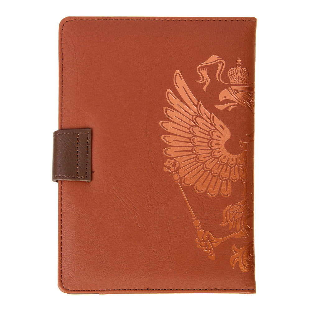 Ежедневник недатир. "СИМВОЛ" А5, 320 стр., тв.обл.с поролоном, иск.кожа, магн.застежка, коричневый - #4