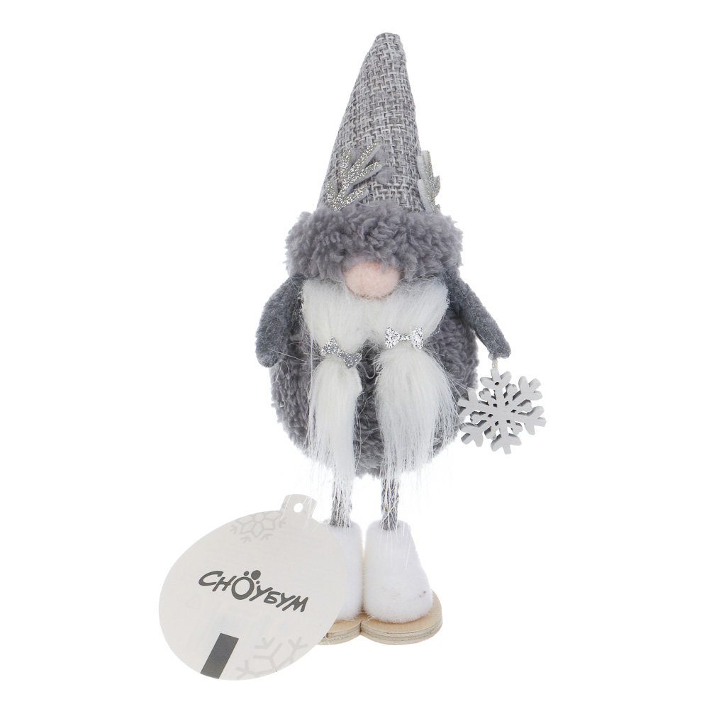 СНОУ БУМ Сувенир Гном 5x6x18 см, полиэстер, серый, 2 вида - #6