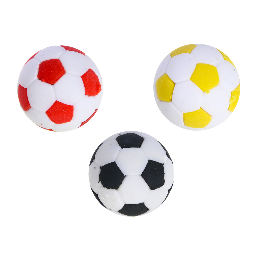 Ластик в форме футбольного мяча, 2,5 см, 3 цвета, ТПР - #1