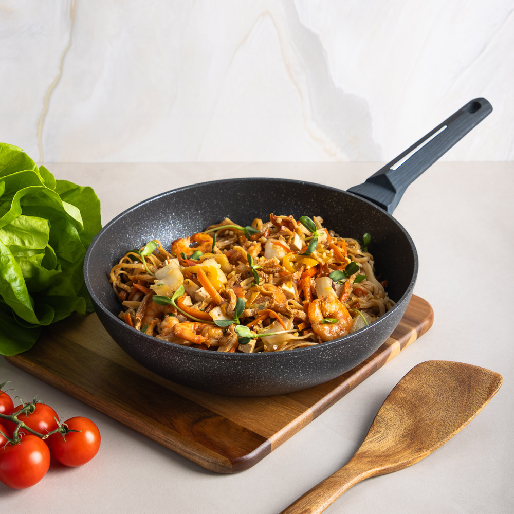 SATOSHI Гардан Вок литой d28см, антипригарное покрытие мрамор, индукция - #9