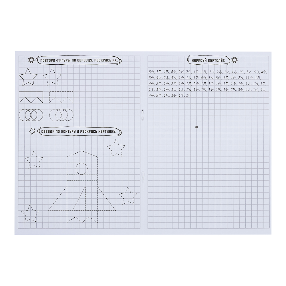 ПРОФ-ПРЕСС Книжка "Графические диктанты", 16,5x23,5см, 12 стр., 4 дизайна - #12