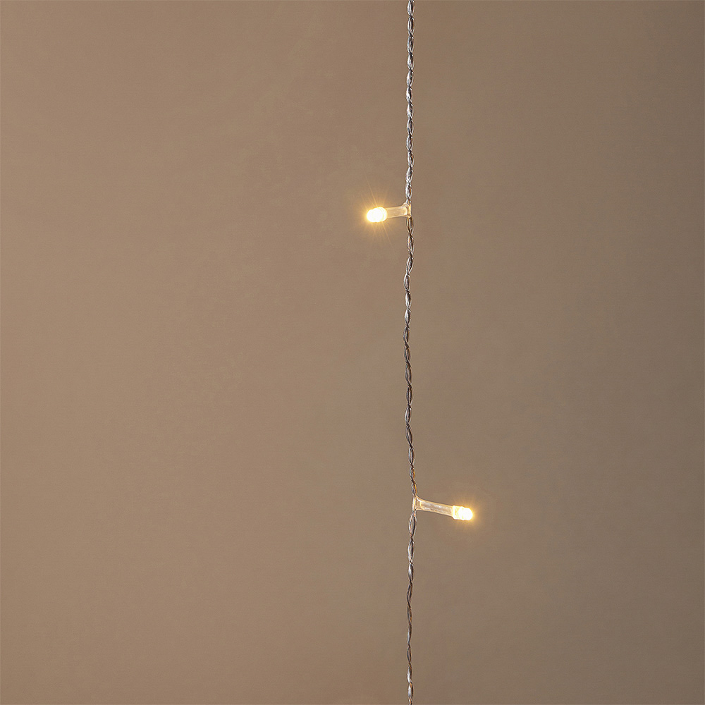 СНОУ БУМ Гирлянда эл. бахрома, 96LED, 3x0.5x0,7м, шампань, пост.свечение, ПВХ прозрач, коннект, 220В - #10