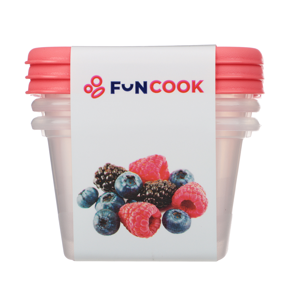 Набор контейнеров пищевых квадратных, 3шт, 0,15л, пластик, 3 цвета - #9