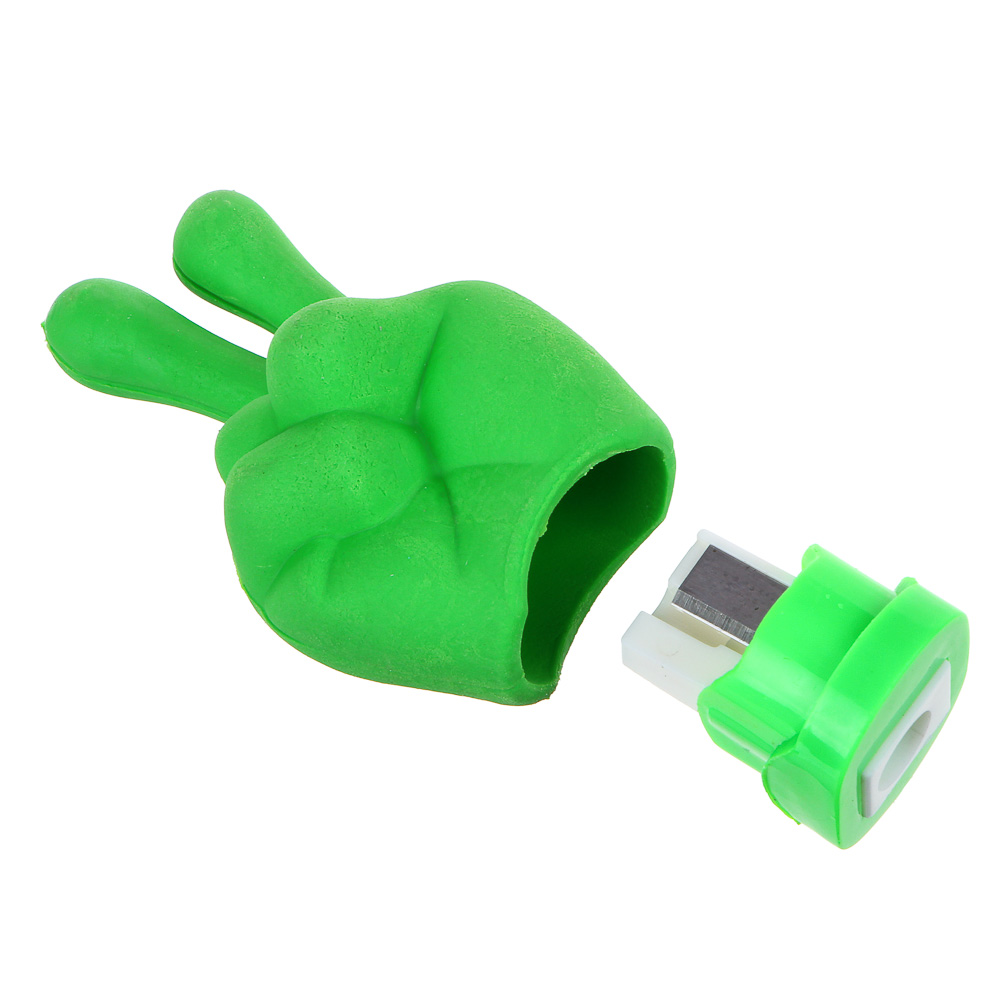 Точилка для карандашей с ластиком, "Камень-ножницы-бумага", пластик, ТПР, 9 дизайнов - #7