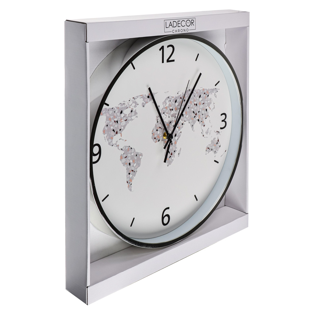 LADECOR CHRONO Часы настенные с мраморной картой, пластик, 50см, 2 дизайна, ЧН-36 - #10