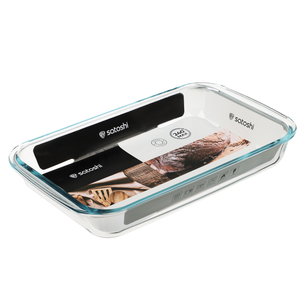 SATOSHI Форма для запекания жаропрочная прямоуг., с ручками, стекло, 34,5х20,4х5,2см, 2,2л,GB-2200 - #10