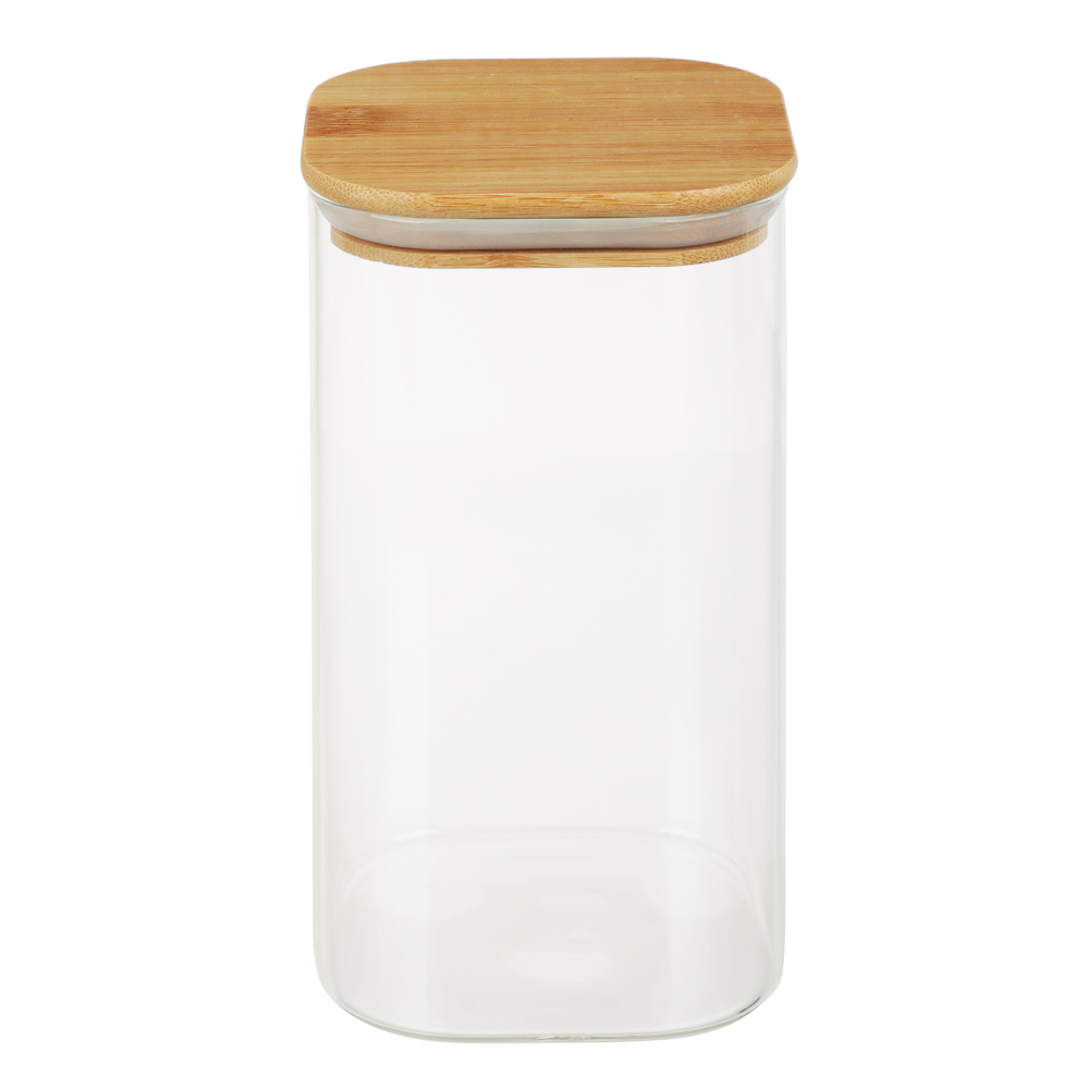 VETTA ЭКО Вуд Банка для хранения 1300мл, 18,5х10х10см, стекло, бамбук - #1
