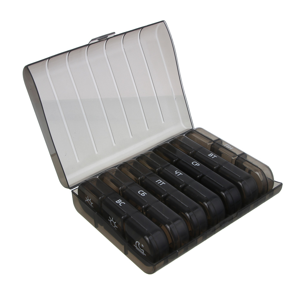 Бокс для таблеток тм VETTA, 21 ячейка, пластик, 15.6x12x4.2см - #1