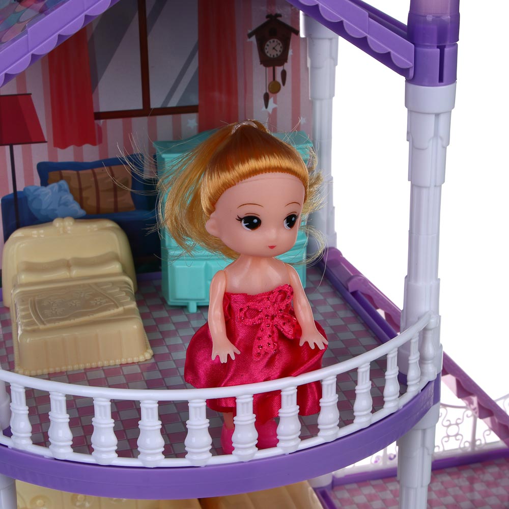 ИГРОЛЕНД Дом для куклы с акс., питомцами и куклой, 113 пред., ABS, PP, полиэстер, 30х8х23 см - #11